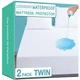 Mattress Protector 2 Pack Twin Size Waterproof 16 Deep Pocket White 6-16 Lunsing
