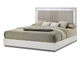 Mist Queen Bed &ndash; Two-Tone High-Gloss Marble & Lacquer Finish with LED Lighting