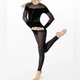 WEISSMAN Elite Dance Costume black Velvet Illusion Unitard rhinestone V12241 MA